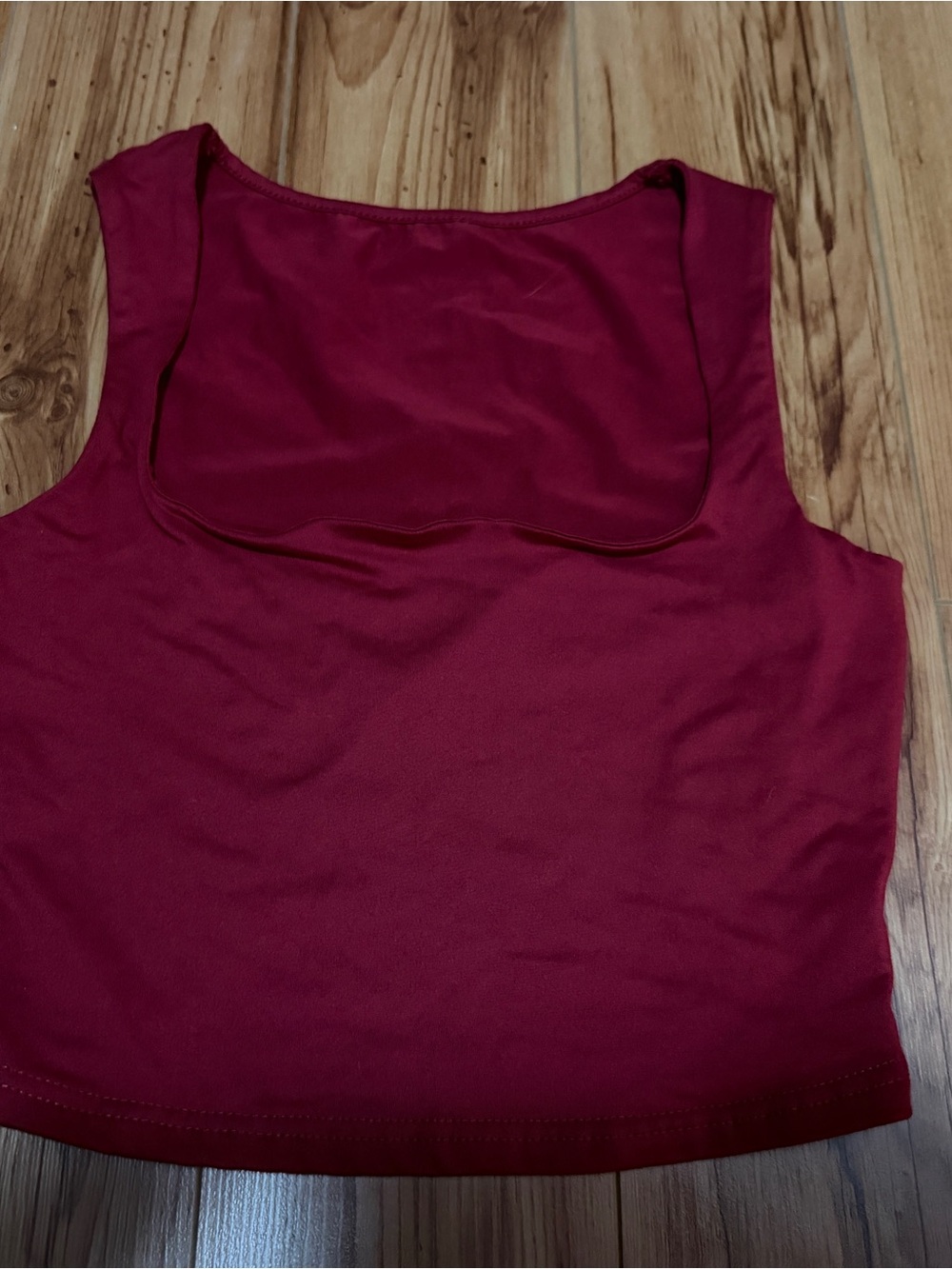 Women’s Square-Neck Crop Tank Top - Red